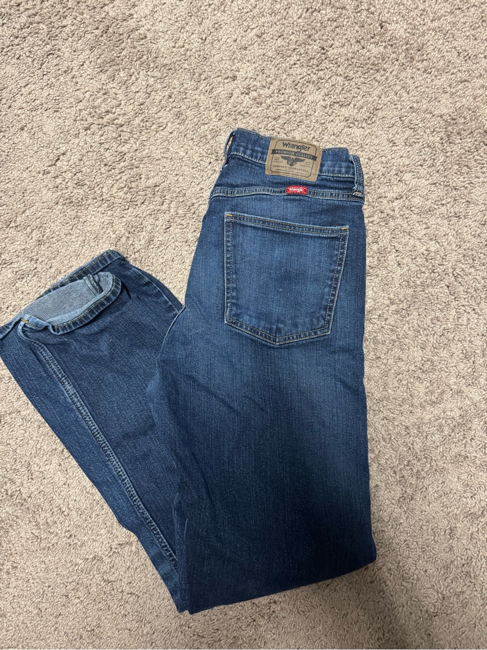Wrangler Men’s Dark Blue Straight Jeans